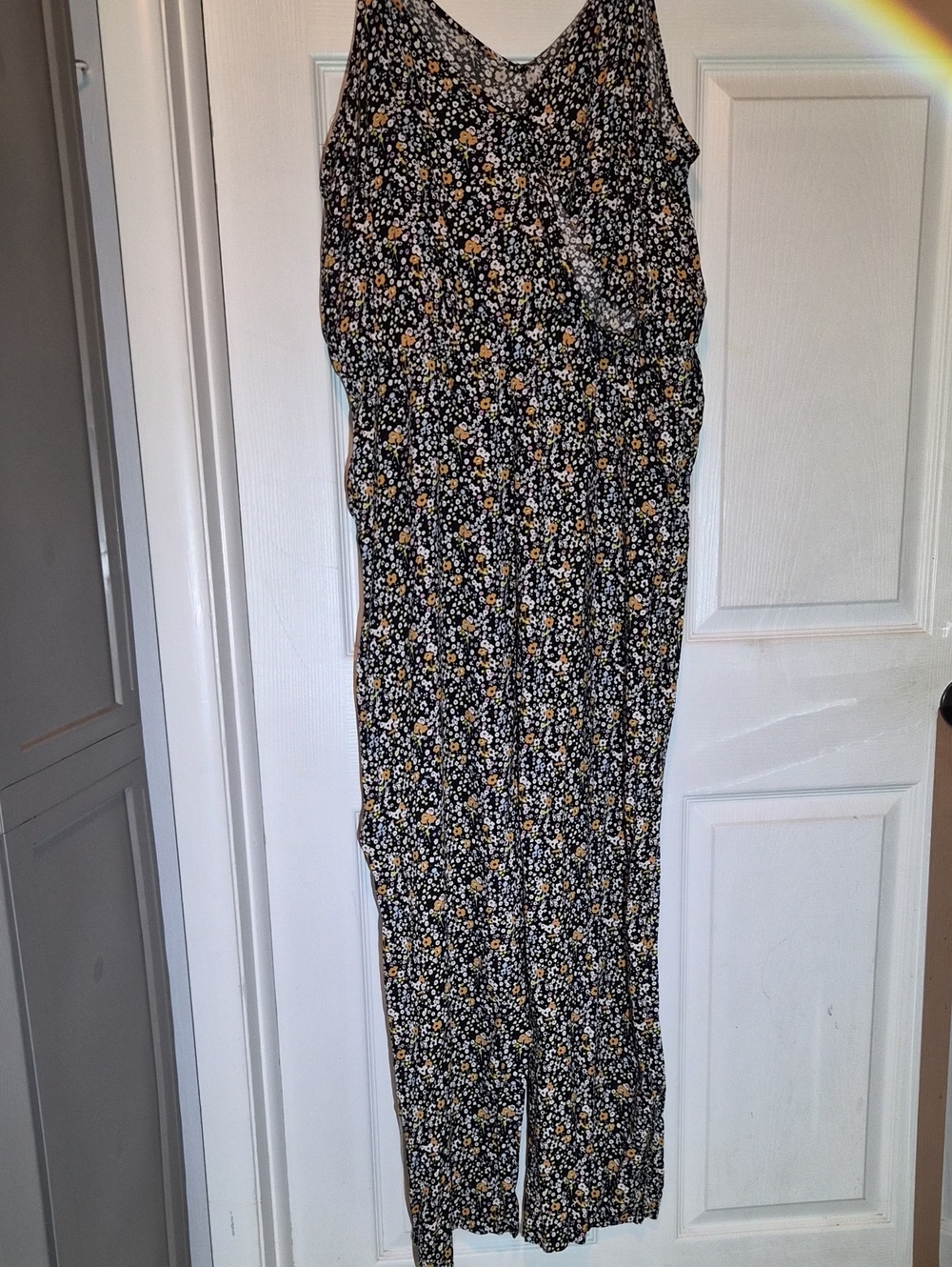 Floral Wide-Leg Jumpsuit in Navy